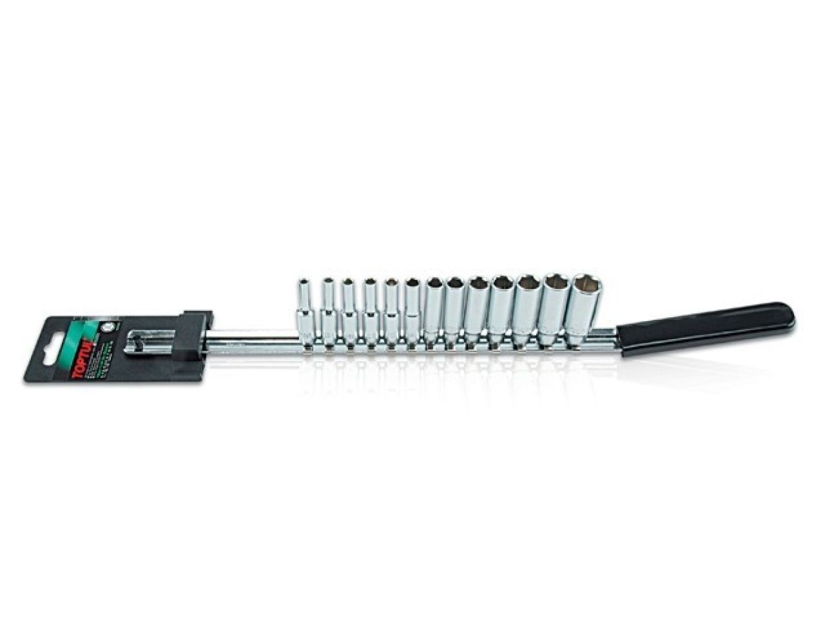 Набор головок 1/4", 4-14мм, 13шт. 6гр. глубок. Toptul GAAQ1309