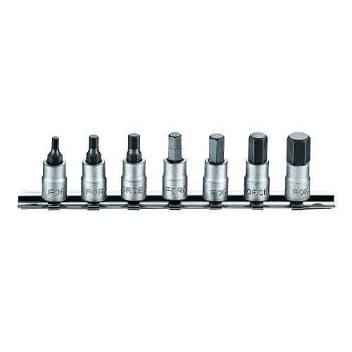Набор бит дюймовых HEX 1/4" , 7пр. на планке Force 2073S