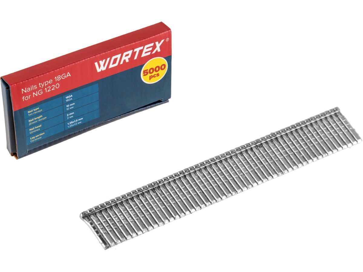 Гвозди тип 18GA 10 мм  (5000 шт.) для NG 1220 WORTEX 1335956