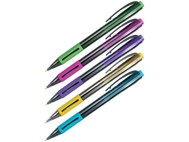Ручка шариковая автоматическая SI-400 Color синяя 0.7 mm грип ассорти  ...BERLINGO CBm_70500