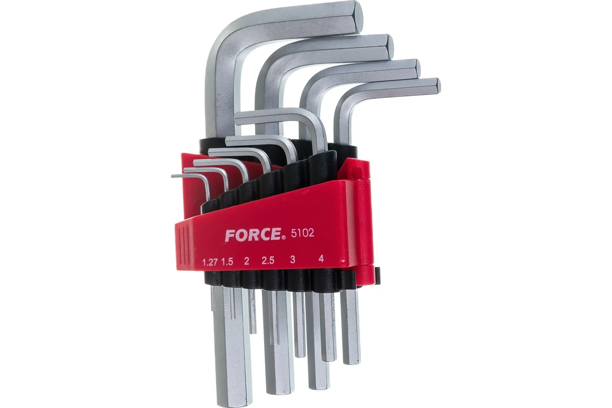Набор ключей шестигранных 1.27-10мм, 10 пр.  Force 5102