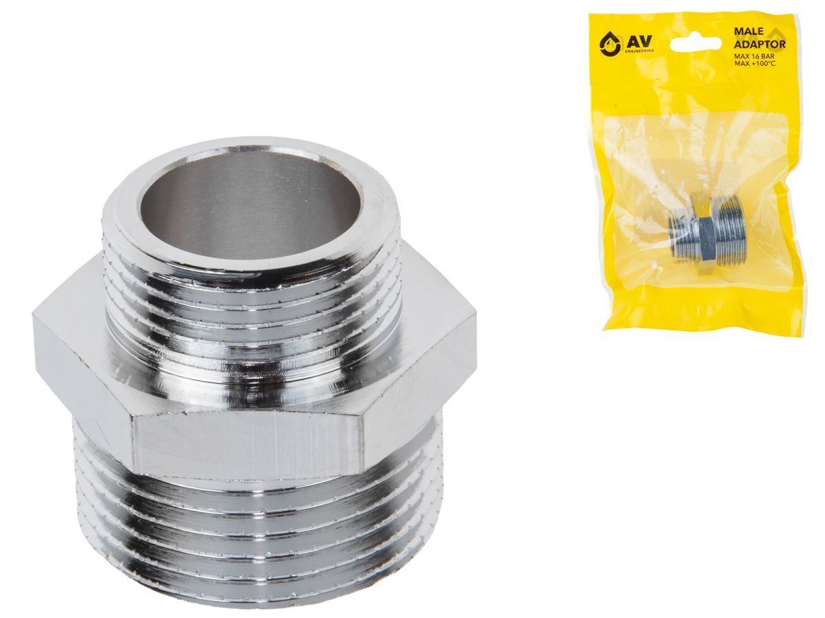 Ниппель ред. 1" нар. х 3/4" нар. ХРОМ AV Engineering AVE303021