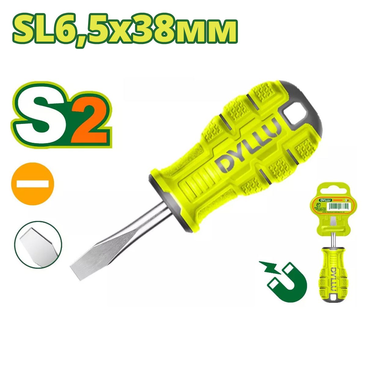 Отвертка шлицевая SL6,5 38мм  DYLLU DTSDA261
