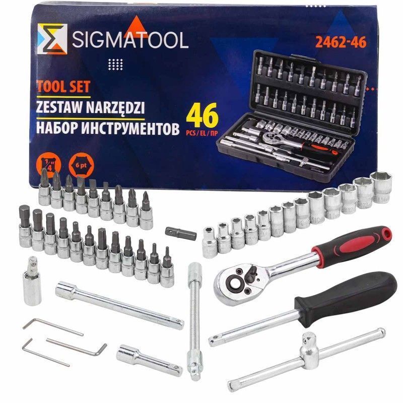 Набор инструмента 46пр. 1/4" (6-гран.)(4-14мм)  SIGMATOOL SIGMATOOL-2462-46