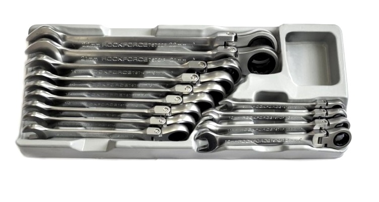 Ключи комбинированные трещоточные с шарниром, набор 13 пр.  ...Rock FORCE RF-T51310F