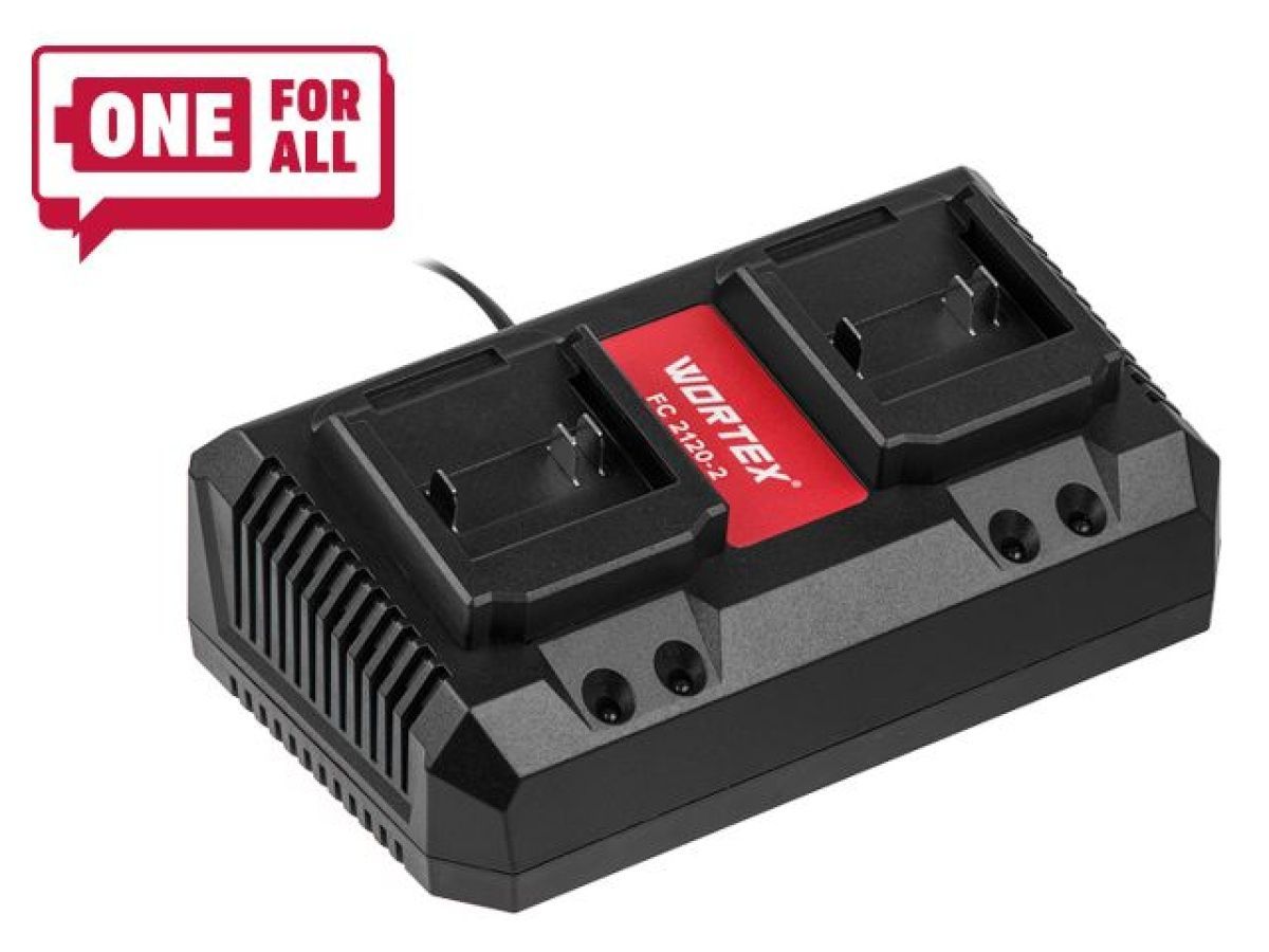Зарядное устройство FC 2120-2 ALL1 (18В, 4.0А + 4.0A, 2 слота, быстрая зарядка) WORTEX 329183