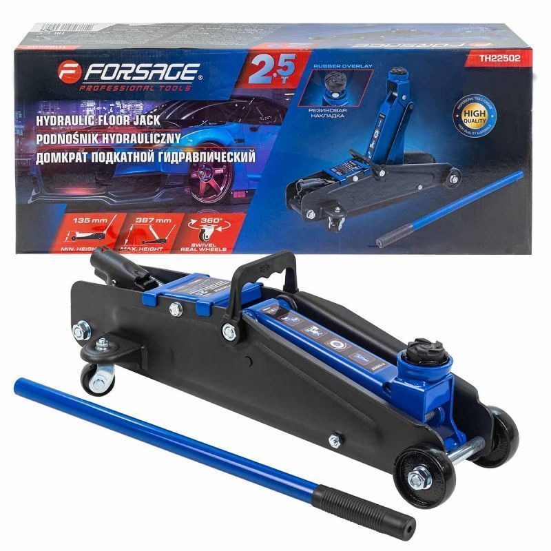 Домкрат подкатной гидравлический 2.5т (h min 135мм, h max 387мм) Forsage F-TH22502