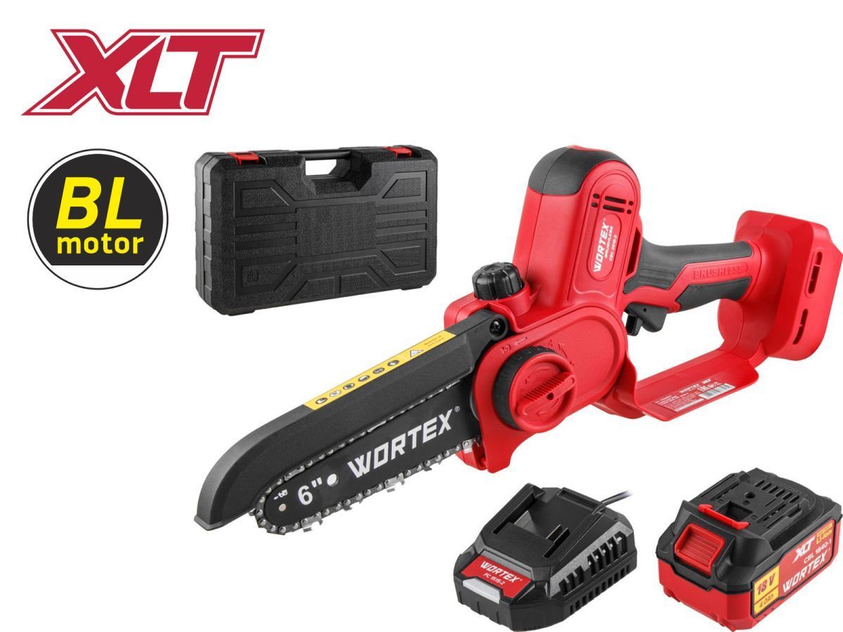 Аккум. мини-пила CEC 2518-2  ALL1 XLT SET БЕСЩЕТ., 18 В, 1АКБ ,4 ,0 А/ч,   6'' (шина 15 см, 1/4", 3 мм) WORTEX 1334828