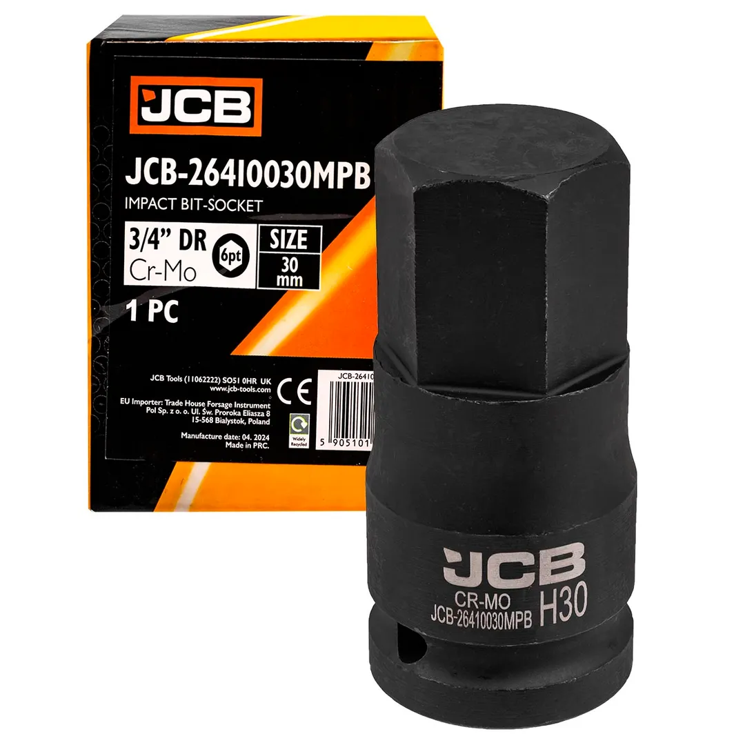 Головка-бита ударная 6-гранная 3/4", 30мм  JCB JCB-26410030MPB