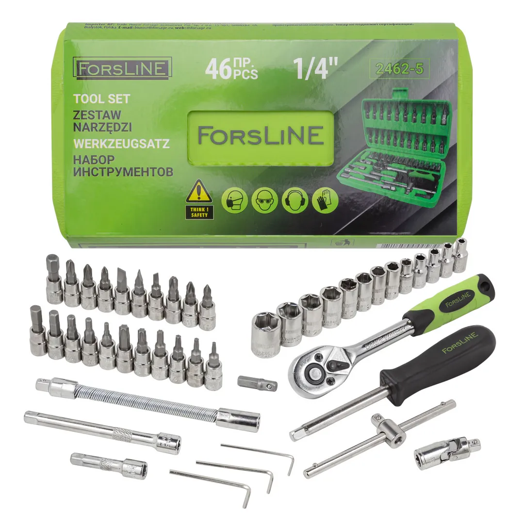 Набор инструмента 46пр. 1/4''(6-гран.)(4-14мм)  ForsLine FL-2462-5