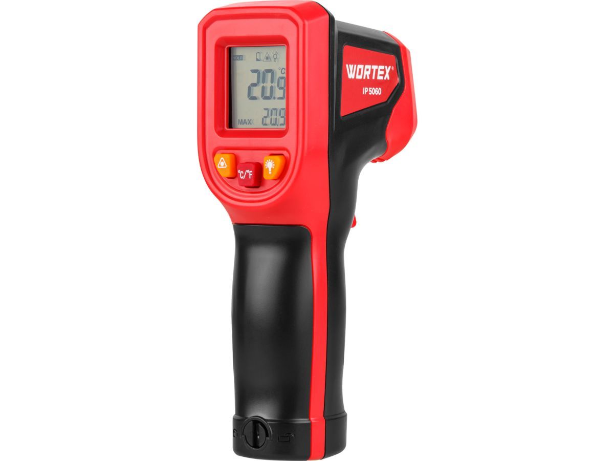 Инфракрасный термометр (пирометр) IP 5060 -50°C...+600°C, (Регулировка чувствительности 0,1-1,0) WORTEX 1323797