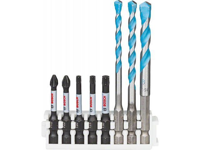 Набор бит и сверл  Impact Control (8 пр.) (3 сверла 5,6,8mm, 5 бит PH2, PZ2, T20, T25, T30 50 mm) BOSCH 2608577144