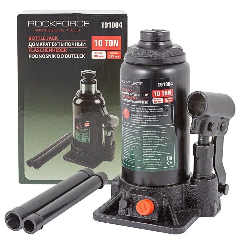 Домкрат бутылочный 10т (h min 190мм, h max 360мм)  Rock FORCE RF-T91004(DS)