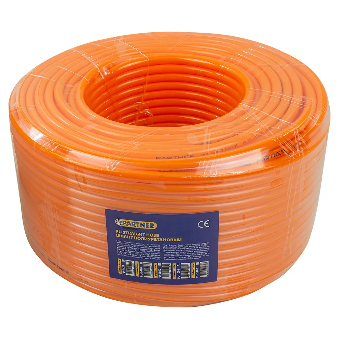 Шланг полиуретановый 10 x 8 мм. x 1 м. (бухта 100 м.)  Partner PU-1080