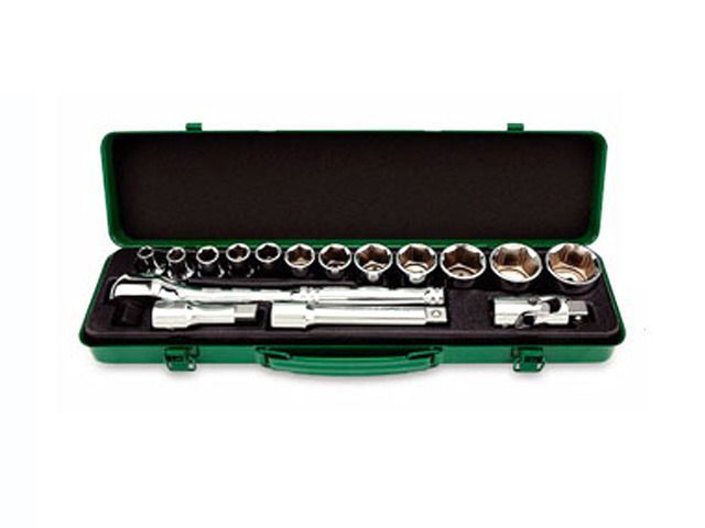 Набор головок 1/2" 8-32 мм 6-гранные 16пр. метал.кейс  Toptul GCAD1603