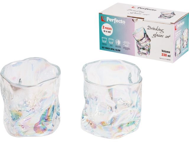 Набор стаканов, 2 шт., 230 мл, серия Ice Rock Opal Glow  PERFECTO LINEA 31-290300