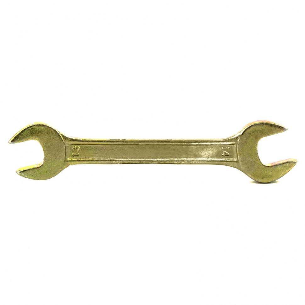 Ключ рожковый, 13 х 14 mm, желтый цинк  Сибртех 14306