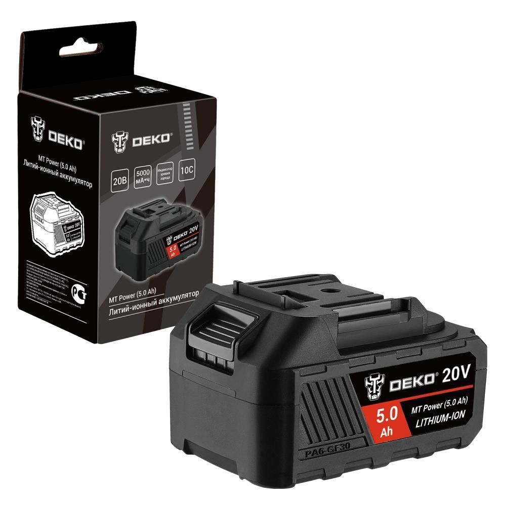 Аккумулятор, 20В, 1АКБ 5,0 А/ч,  DEKO MT Power Li-ion 084-1065