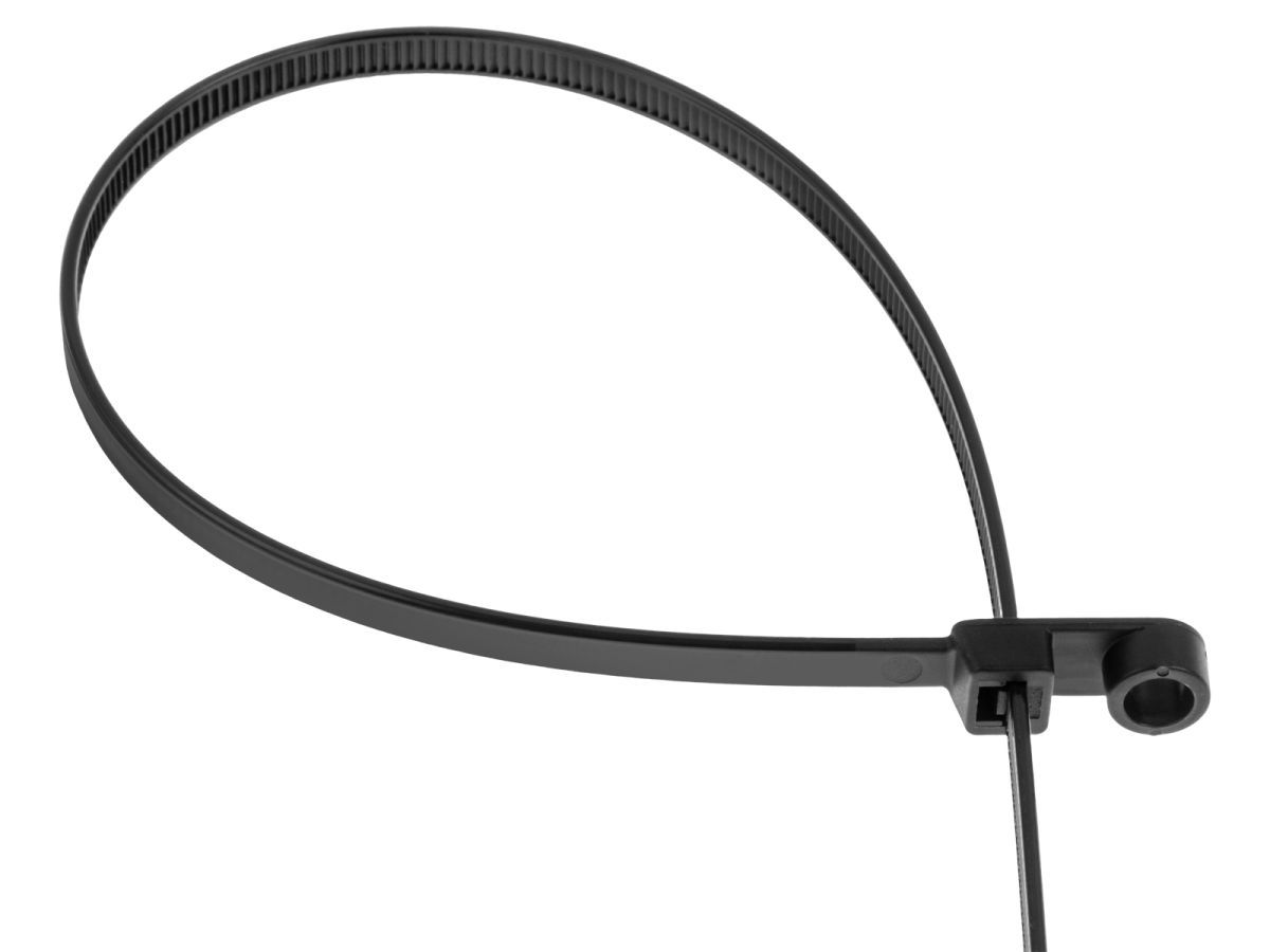 Хомут-стяжка с монтажным отверстием 2.5х110 mm черный (100 шт) STARFIX SM-41431-100