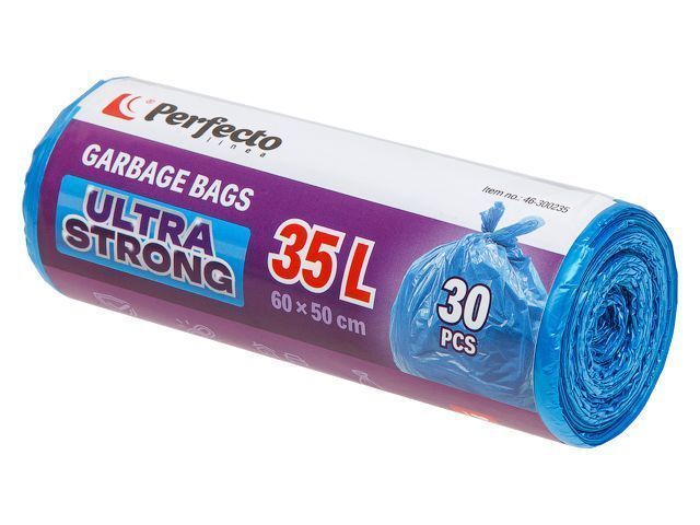 Пакеты для мусора, Ultra strong, 35 л, 30 шт.  PERFECTO LINEA 46-300235