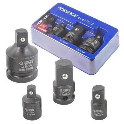 Набор адаптеров ударных 4пр(3/8"(F)x1/2"(M),1/2"(F)x3/8"(M),1/2"(F)x3/4"(M),3/4"(F)x1/2"(M)),в ложементе Forsage F-4048MPB