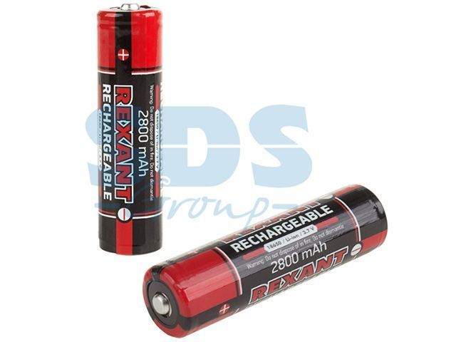 Аккумулятор Li-ion 18650 с защитой, 2800 mAH, 3.7В, 1шт REXANT 30-2030-05