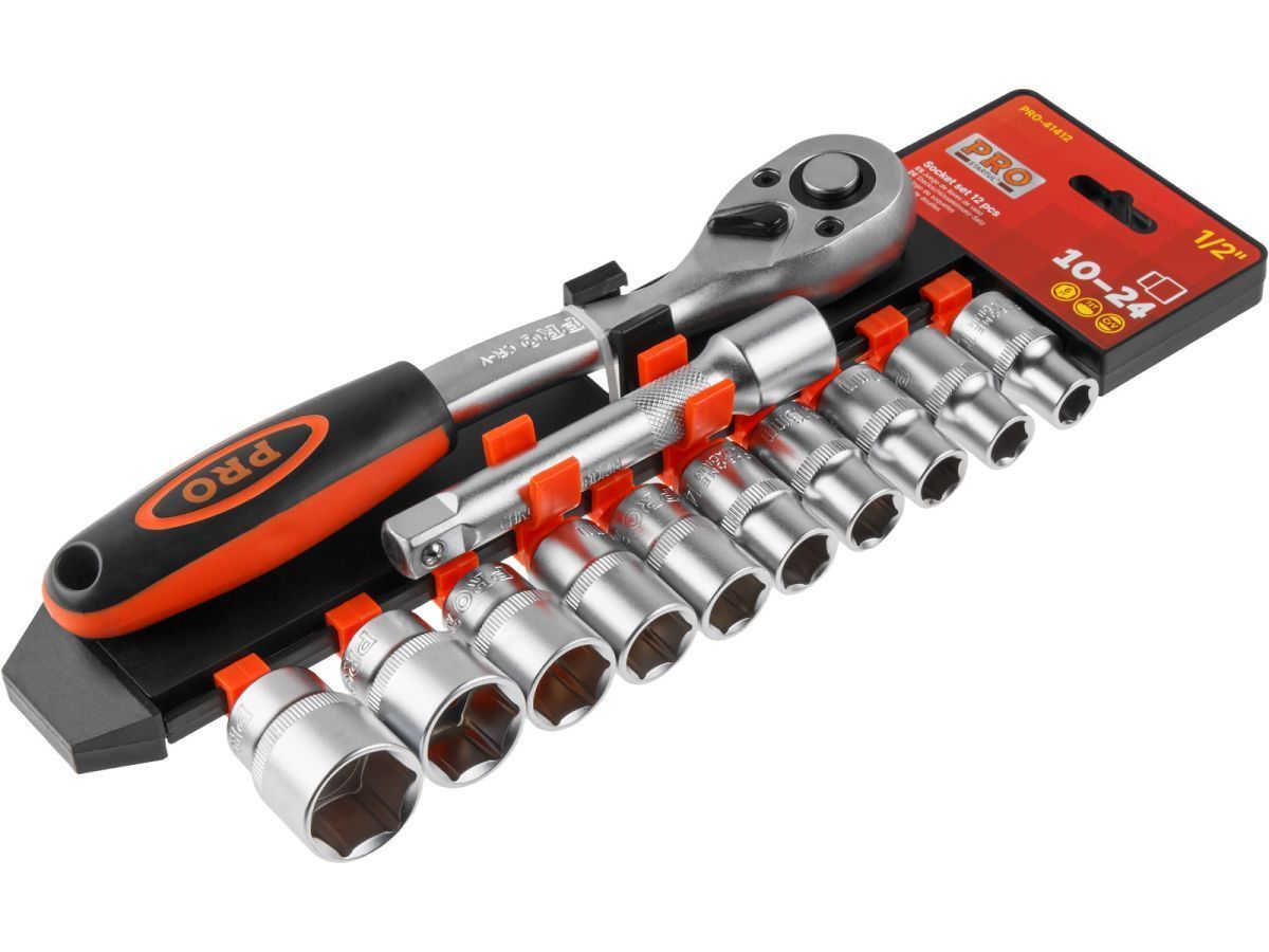 Набор головок 1/2", 10-24мм, 12пр. 6гр., PRO STARTUL PRO-41412