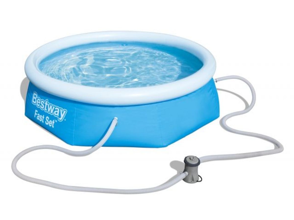 Надувной бассейн Fast Set, 244х66 см + фильтр-насос 220 В  BESTWAY 57268