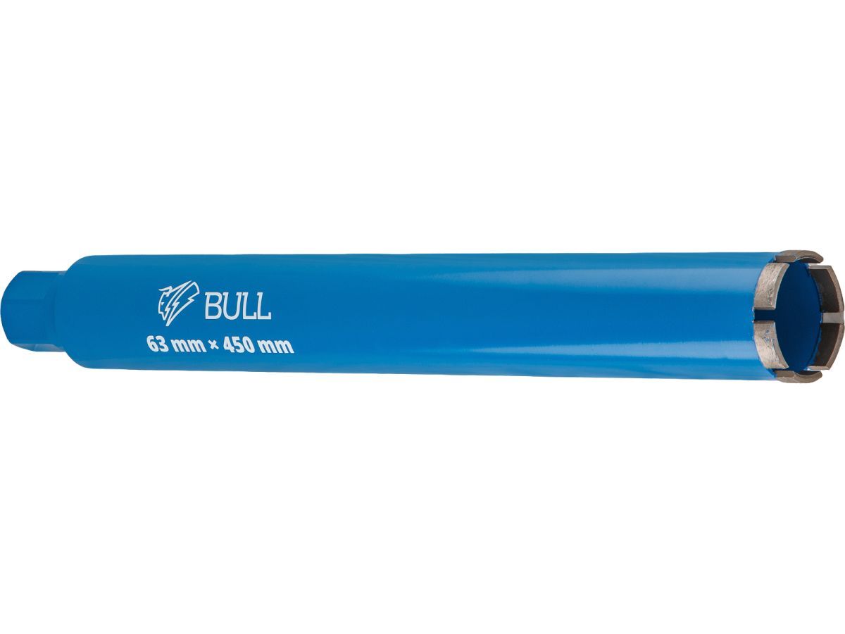 Коронка алмазная d 63мм железобетон L450мм, мокрое сверление BULL 2329242