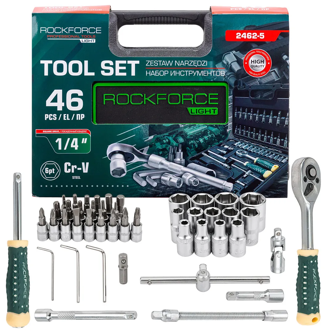 Набор инструментов 46пр. 1/4''6гр RockFORCE LIGHT RF LIGHT-2462-5