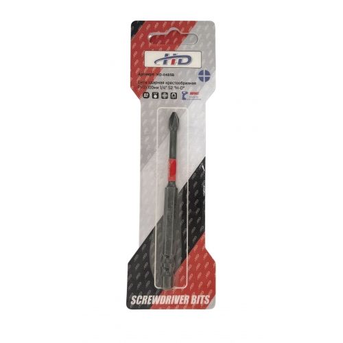 Бита крестообразная PH2х100мм ударная 1/4" S2  H-D HD-0485B