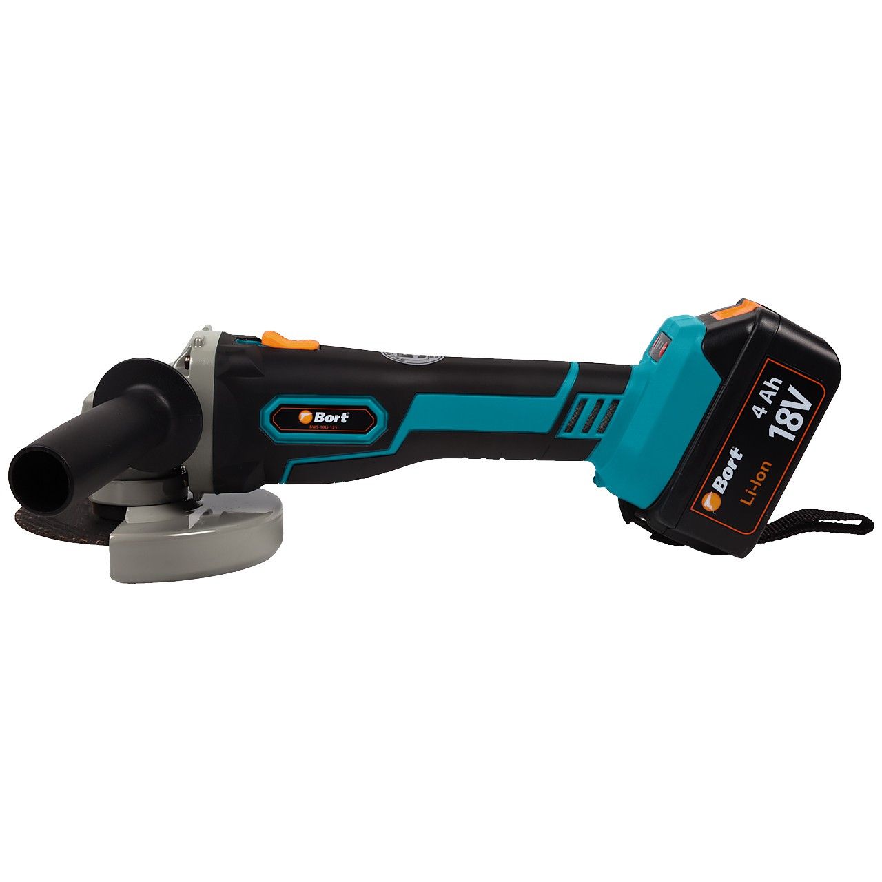 Углошлифмашина аккумуляторная, 18 В, 125 мм,  4000- 9000 об.мин. 2АКБ 4,0 А/ч, Bort BWS-18Li-125