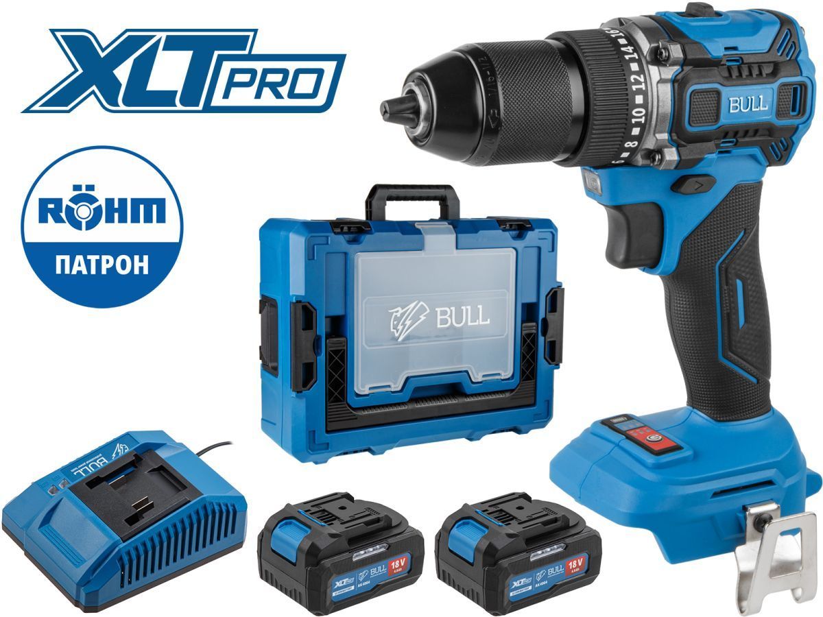 Аккум. дрель-шуруповерт SR 1807 R-series Xcase XLTpro БЕСЩЕТ., 18 В, 60 Н*м, 2х4 А*ч, з/у 4 А (ОТГРУЗКА ТОЛЬКО ПО ЭТН/ЭТТН |) BULL 2329224