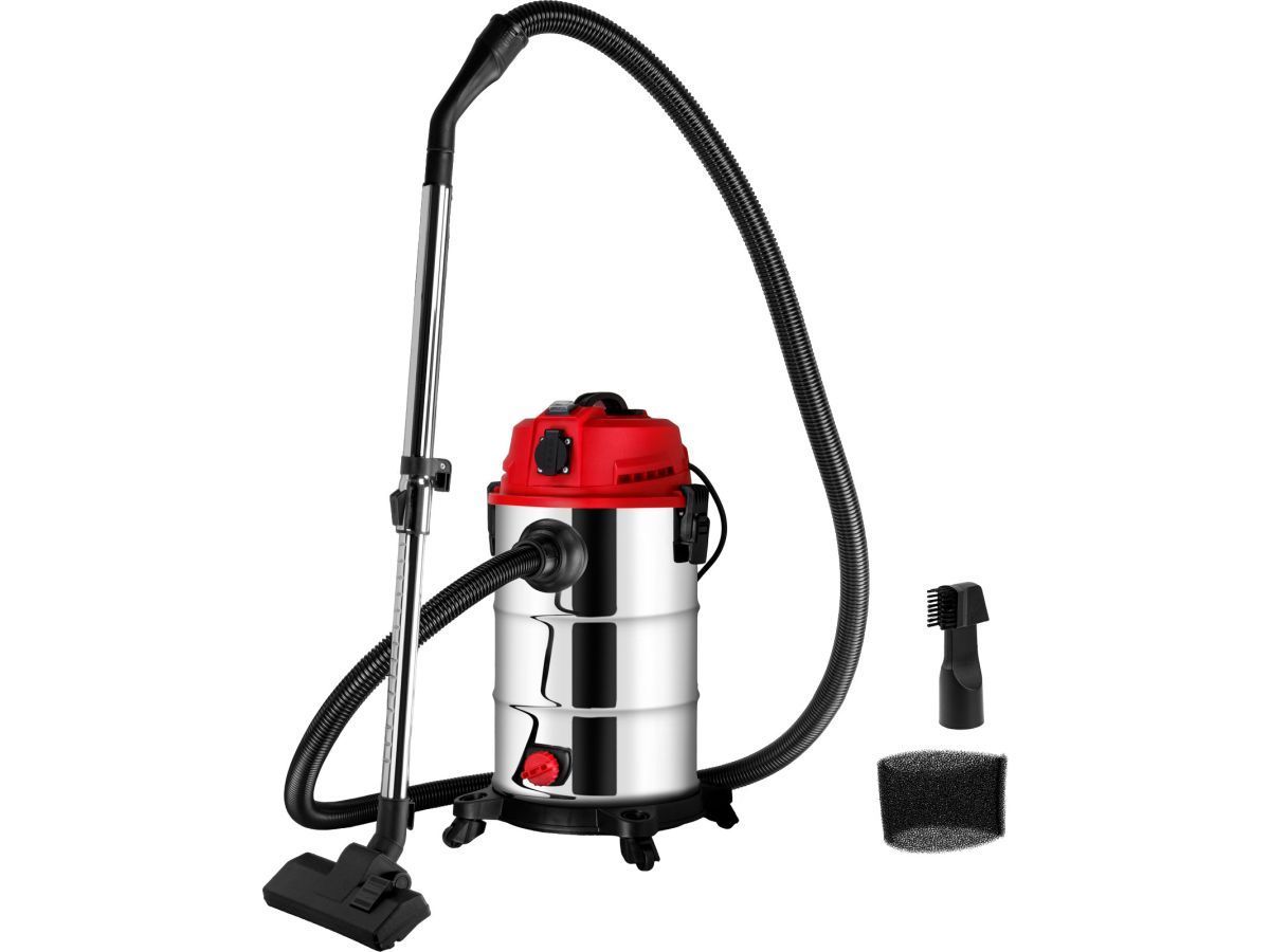 Пылесос строительный VC 3014 WS 1200 Вт, 30 л, провод 4.5 м, шланг 2 м (с доп. розеткой, 5,5 кг, синхронизация с инструментом) WORTEX 1319993