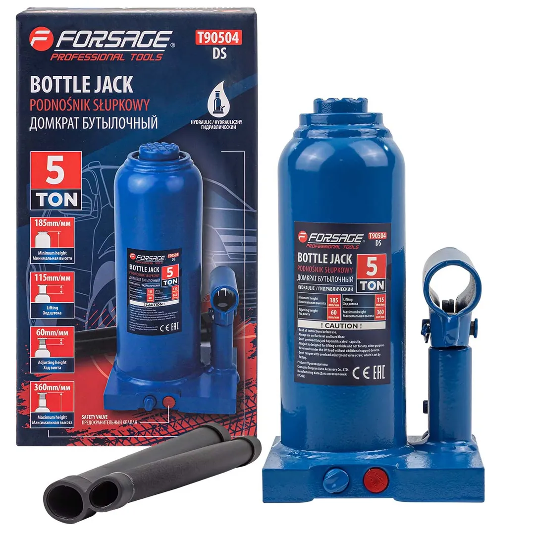 Домкрат бутылочный 5т (h min 195мм, h max 395мм)  Forsage F-T90504(DS)
