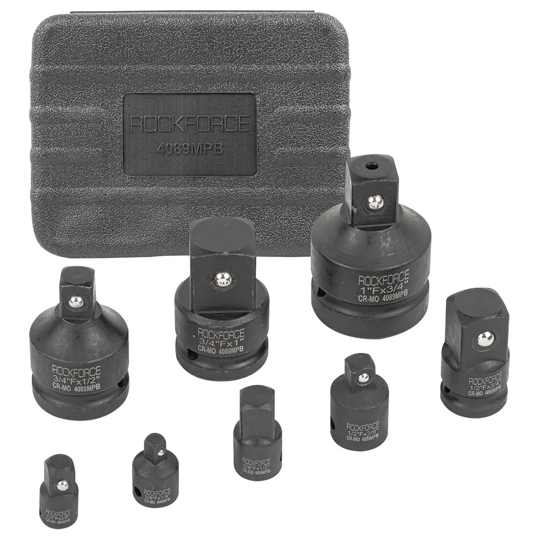 Набор адаптеров ударных,8пр(1/4(F)x3/8"(M),3/8(F)x1/4"(M),3/8(F)x1/2"(M),1/2(F)x3/8&q...Rock FORCE RF-4089MPB