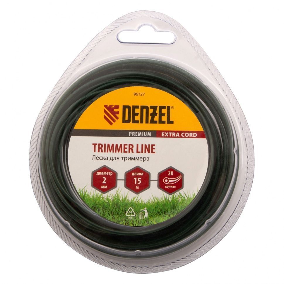 Леска для триммера двухкомпонентная круглая 2.0mm 15 м EXTRA CORD DENZEL 96127