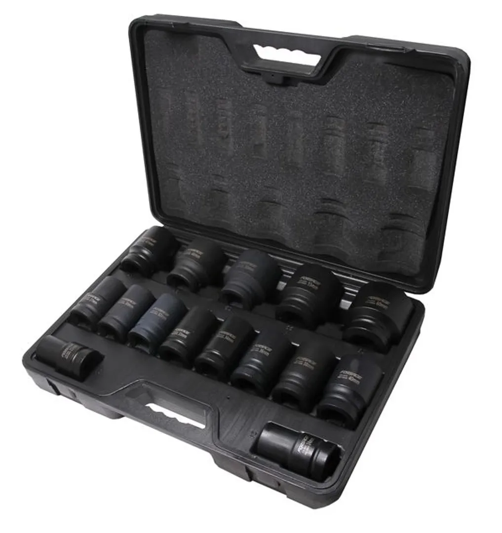Набор головок ударных глубоких 15пр. 1''(22,24,27,30,32,33,34,36,38,40,41,46,50,55,60) в кейсе Forsage F-8152MPB(пл.кейс)