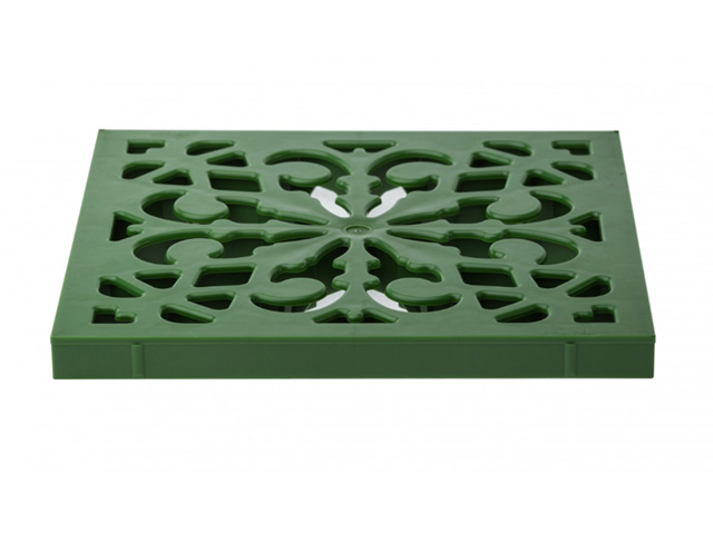 Решетка пластиковая декоративная к дождеприемнику (зеленый папоротник)  ...ecoteck ДИ 02467000