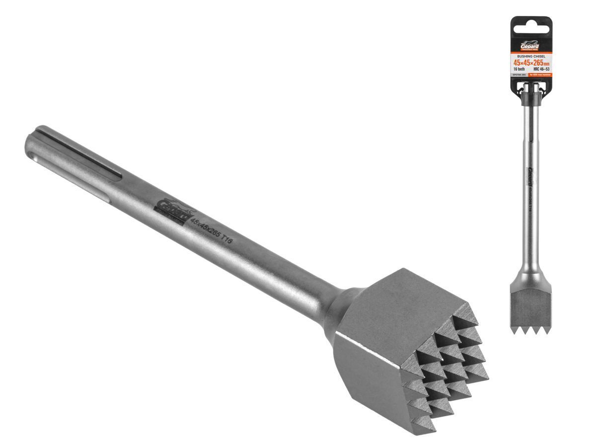 Зубило бучарда SDS-max 45x45x265 мм 16 зуб. GEPARD GP0706-265