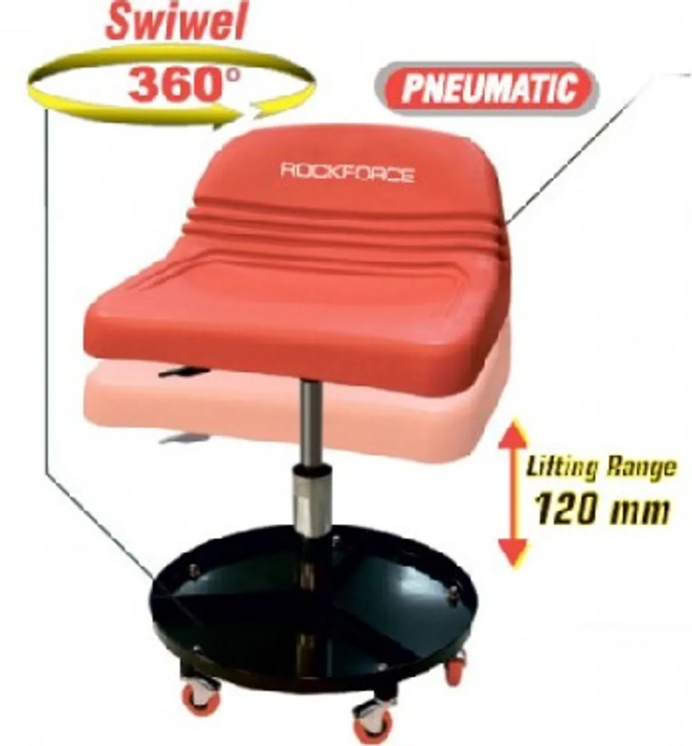 Стул слесарный передвижной со спинкой (поворотный 360гр.с регулировкрй высоты) RockFORCE RF-TR6375E