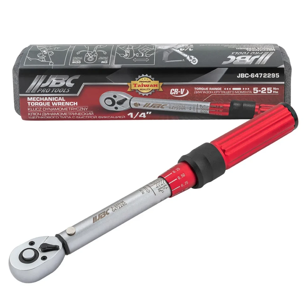 Ключ динамометрический щелчкового типа с быстрой фиксацией 5-25Нм, 1/4'' JBC JBC-6472295