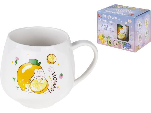 Кружка керамическая, 350 мл, Sweet fruits, лимон PERFECTO LINEA 17-401111