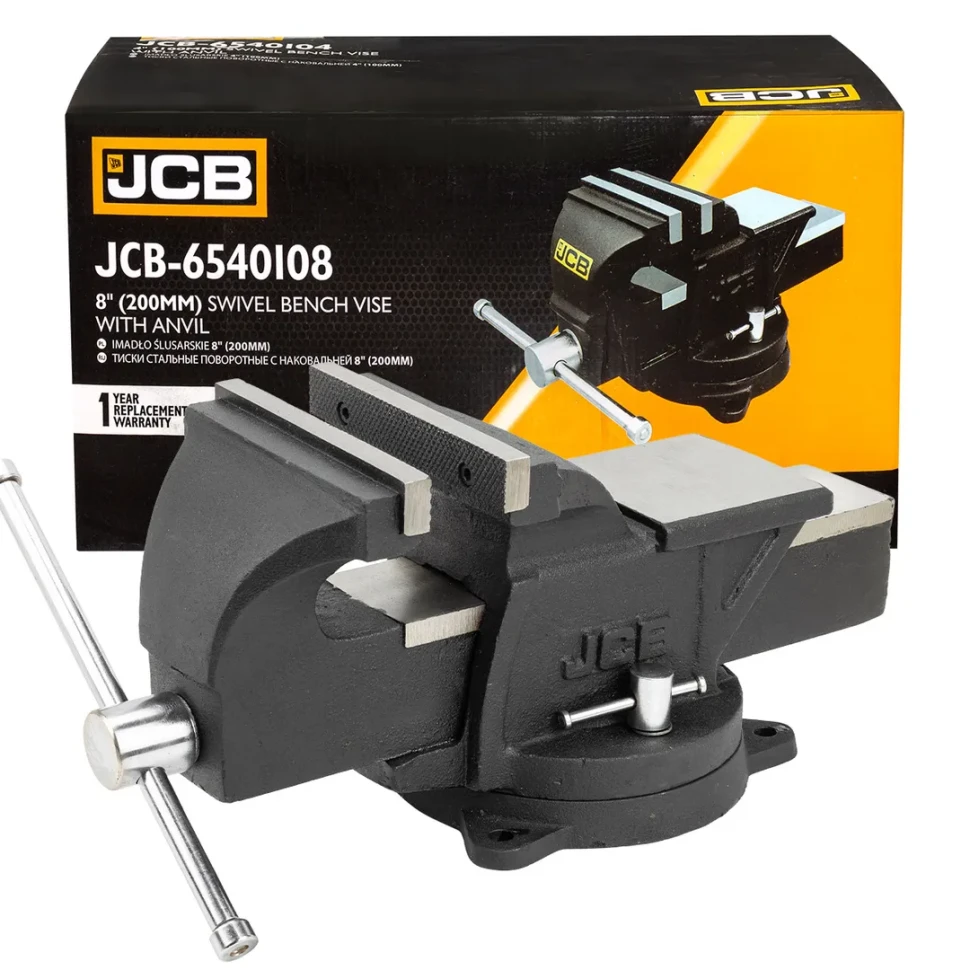 Тиски стальные поворотные с наковальней 8''- 200 мм JCB JCB-6540108