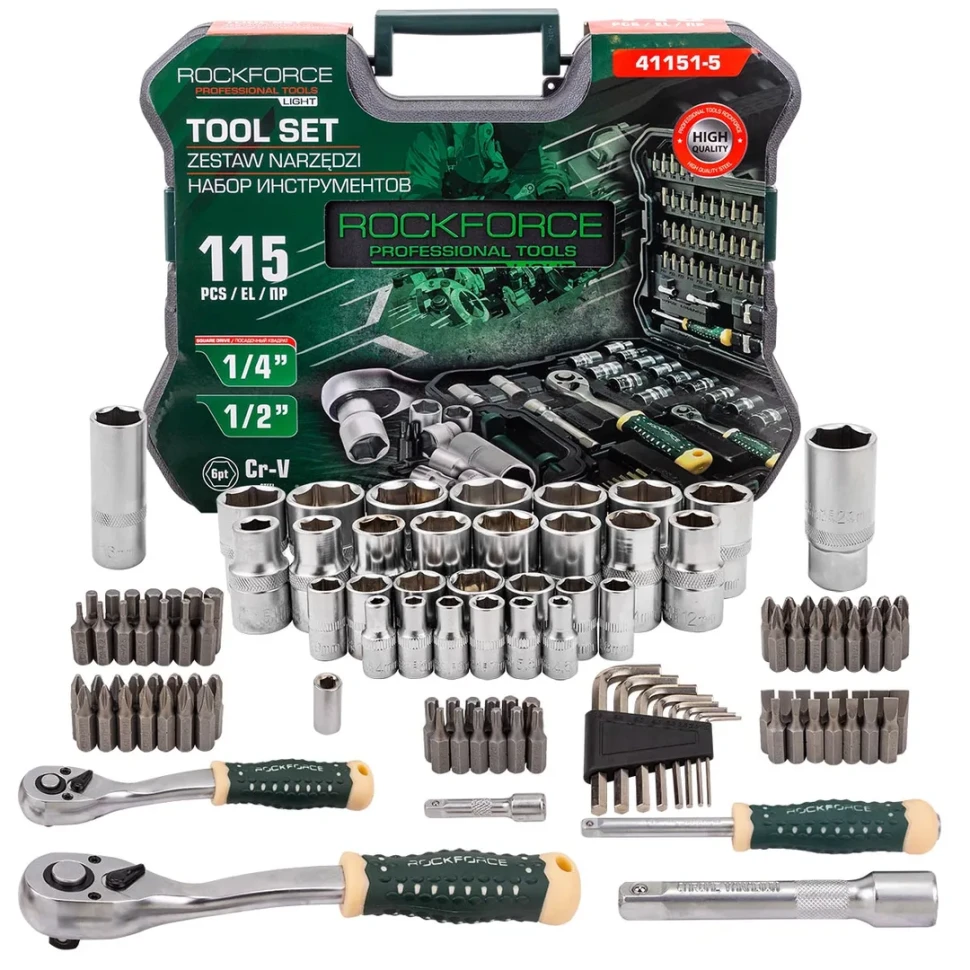 Набор инструментов 115пр. 1/4'', 1/2''(6гр.) RockFORCE LIGHT Rock FORCE RF LIGHT-41151-5