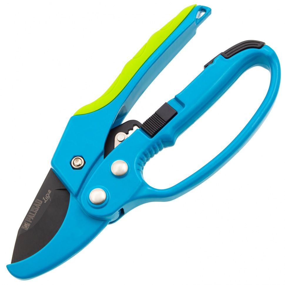 Секатор прямого реза, 200 мм, храповой механизм, металлические обрезиненные рукоятки, LUXE PALISAD 60560