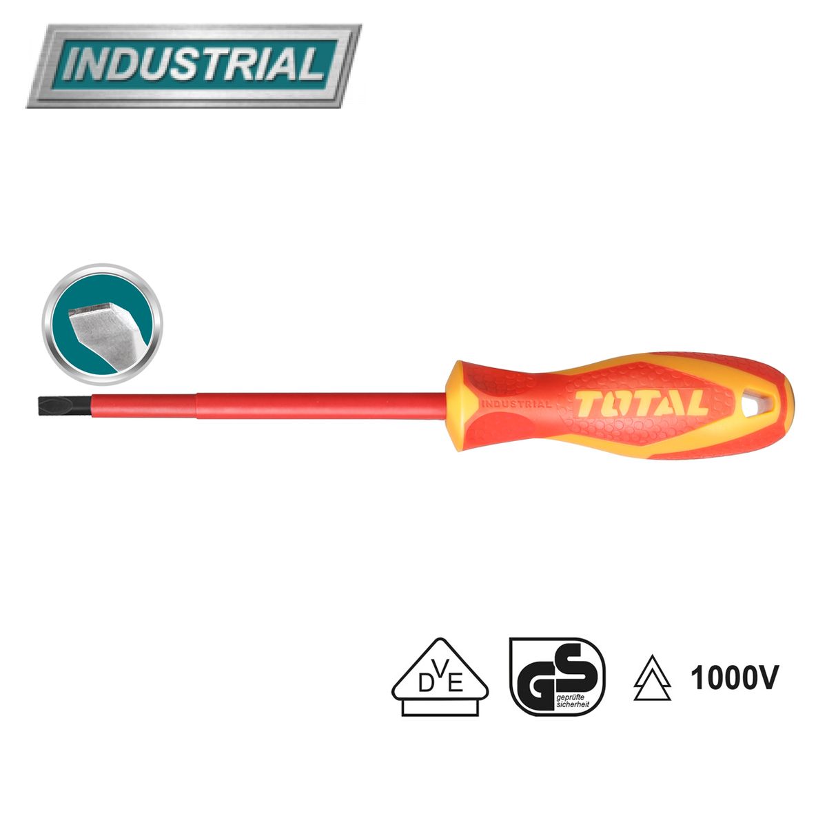 Отвертка шлицевая SL6,5 150 мм диэлектрическая  TOTAL THTIS6150