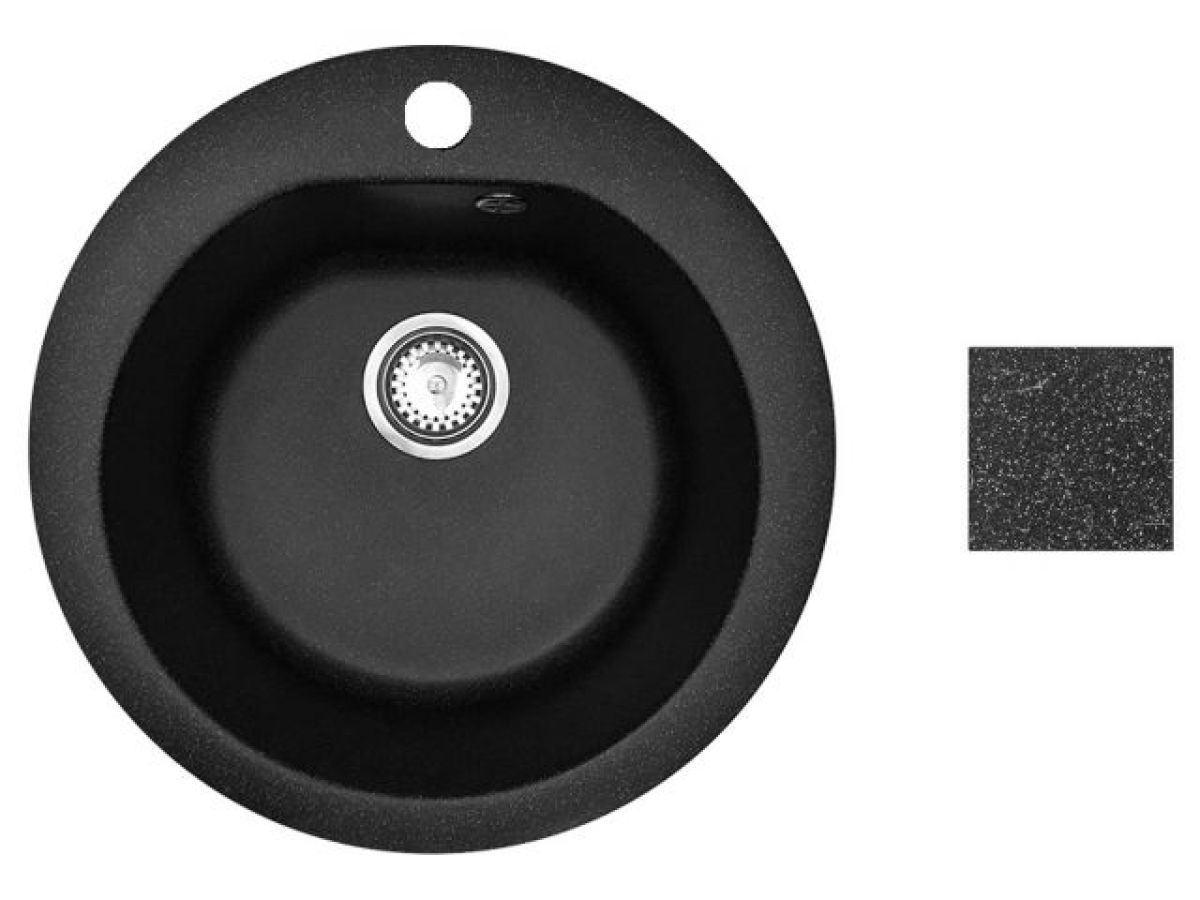 Мойка кухонная из искусственного камня GOLD черный 505х505 mm AV Engineering AV510000GBKA