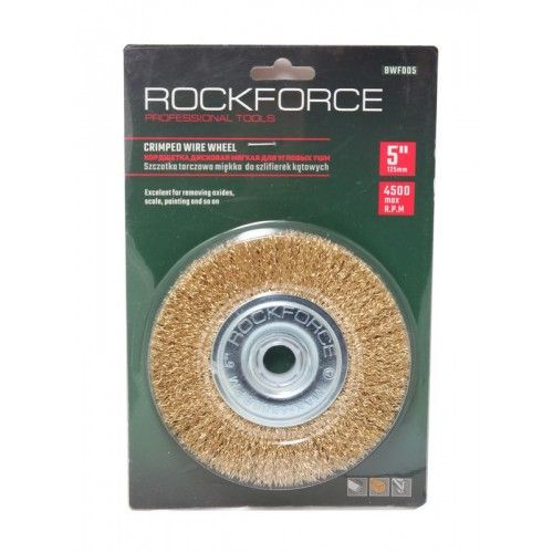 Кордщетка дисковая латунная для УШМ 125мм, в блистере  Rock FORCE RF-BWF005