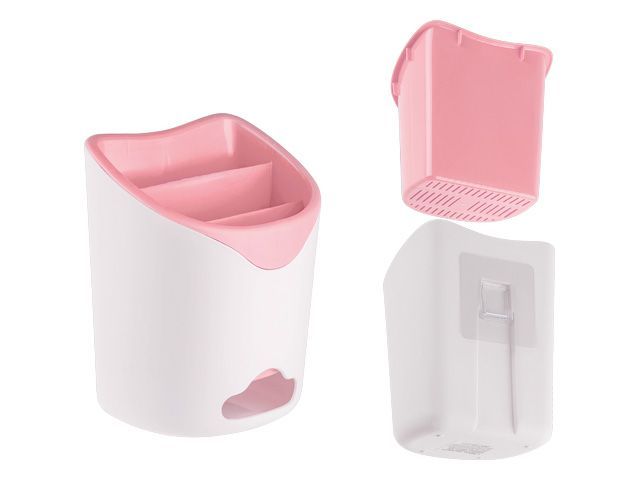 Подставка для столовых приборов, бело-розовая  PERFECTO LINEA 34-118161